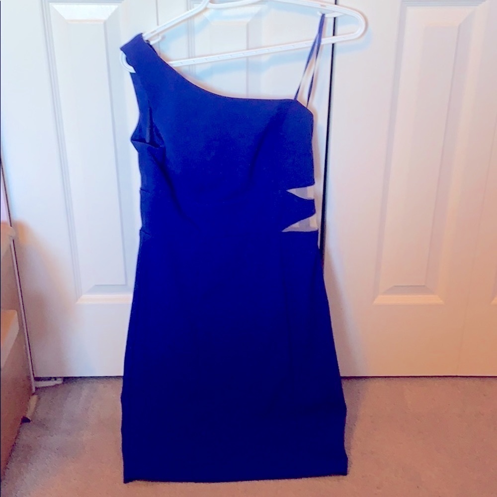 Decode royal blue one shoulder cocktail dress - Picture 4 of 11